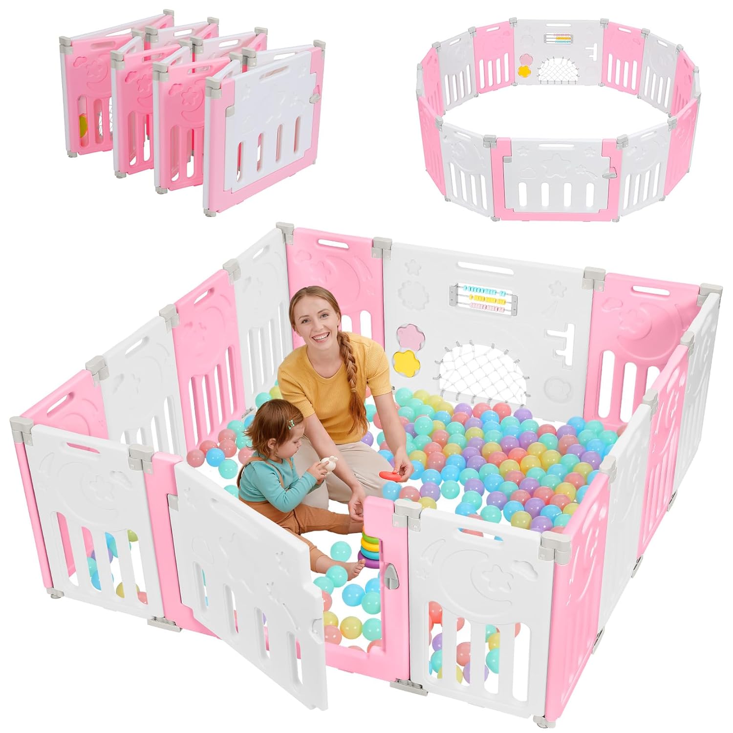 Dripex 14-Panel Foldable Playpen with Game Panel